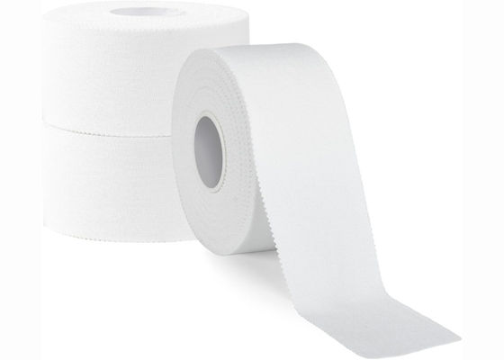 White Color Athletic Tape Cotton Adhesive Trainers Sports Wrapping Prevent Injuries